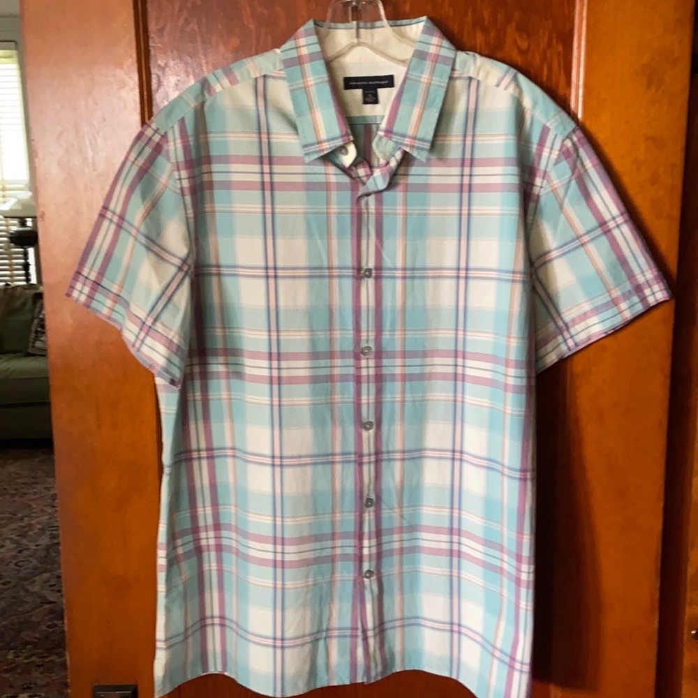 Banana Republic Shirt Sleeve Shirt Plaid XL